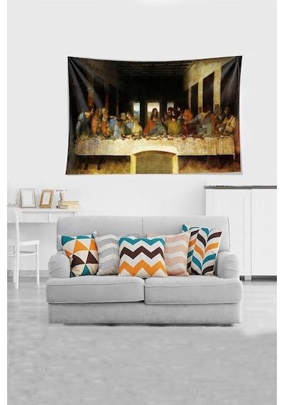 Pelangi Bej Son Akşam Yemeği Leke Tutmaz Kadife Kumaş Duvar Örtüsü Duvar Halısı Tapestry Ywll404, 100 X 140 Çok Renkli