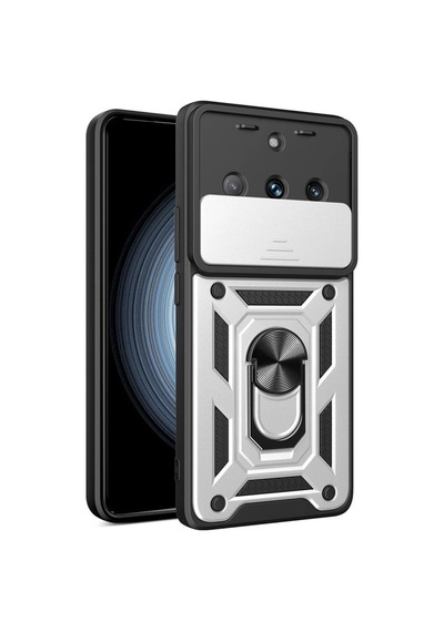 Realme 11 Pro Kılıf Pars Lens Yüzüklü Silikon - Gümüş