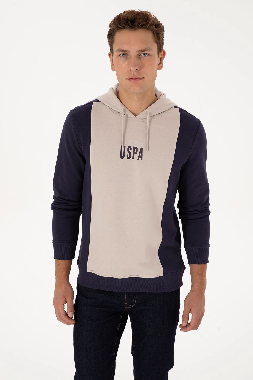 U.S. Polo Assn. Erkek Regular Fit Kapüşonlu Mürdüm Sweatshirt 50316365-VR074