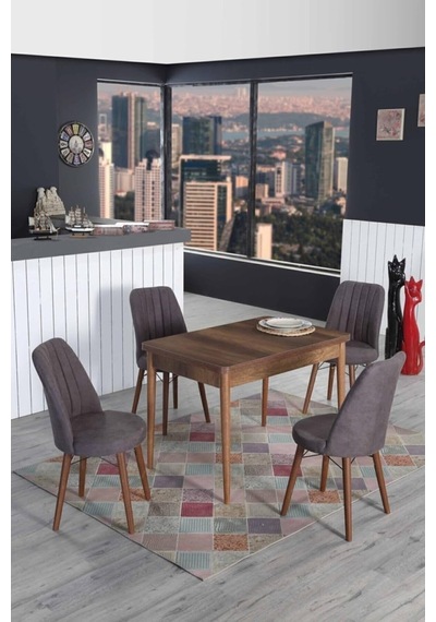 4 Kişilik Sabit Masa Sandalye Takımı Mutfak Masası 70x110 Masa Takımı Çok Renkli 4 Kişilik Sabit Masa Sandalye Takımı Mutfak Masası 70x110 Masa Takımı Çok Renkli