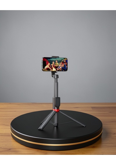 Selfie Çubuğu Tripod, Dikey Yatay Çekim Destekli Selfie Stick