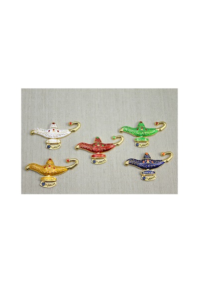 4 Adet Alaatın Sihirli Lambası Magnet Dekoratif Magnet, Mıknatıs Buzdolabı Süsü, Fridge Magnet, 8 Cm