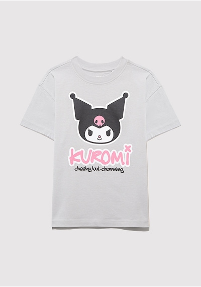 Mavi - Kuromi Baskılı Gri Tişört 7610379-70075 Gri