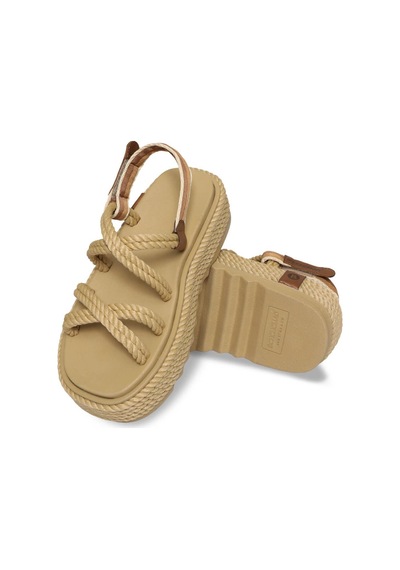 Bohonomad Tahiti Chunky Platform Kadın Sandalet - Bej