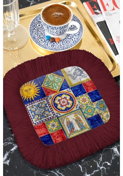 Akdeniz Çini Motifli Püsküllü Sunum Peçetesi-sanatsal Retro Mavi Kiremit Bordo Bardak Altlığı Mendil Gün Batımı Şeftali Akdeniz Çini Motifli Püsküllü Sunum Peçetesi-sanatsal Retro Mavi Kiremit Bordo Bardak Altlığı Mendil Gün Batımı Şeftali