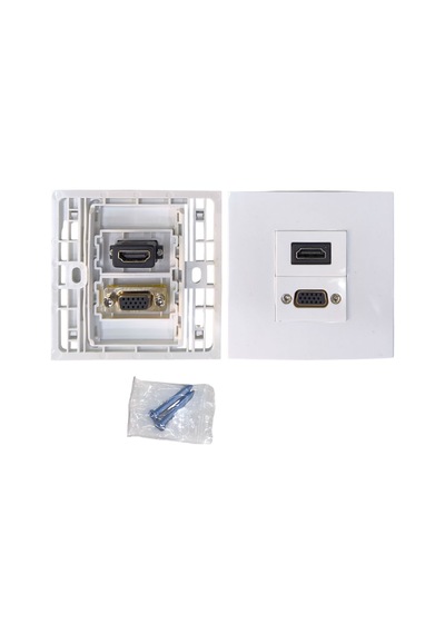 Hdmi Vga Sıva Altı Duvar Tipi Priz Vga-hdmı İkili Priz