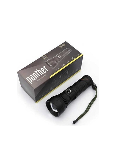 Zeycan Teknoloji Panther Pt-4112 Usb Şarjlı Fener New2022 Pover Led Siyah