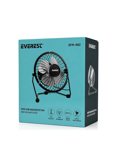 Masaüstü Mini Usb Fan - Metal Gövdeli - Ultra Sessiz Renkli
