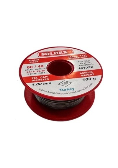 60/40 Lehim Teli 100 Gr 1,00 Mm Sn:60 / Pb:40 1cc40