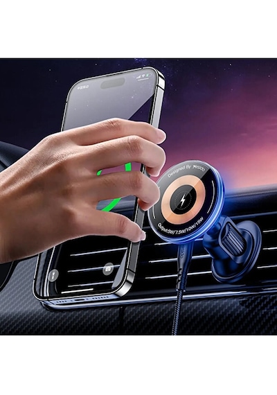 Magsafe Uyumlu 15w Hızlı Şarj Araç İçi Havalandırma Telefon Tutuc
