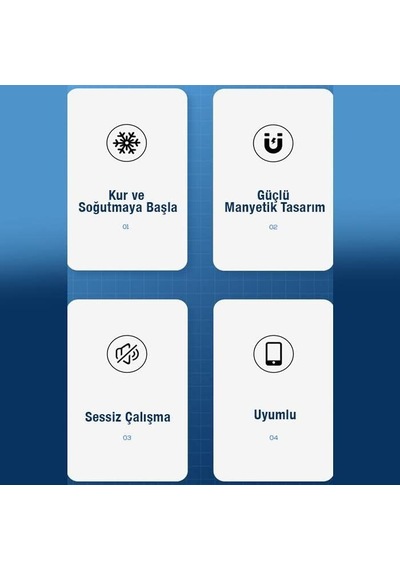 Mıknatıslı Radyatörlü Kablolu Telefon Soğutma Fanı, 9 Bıçaklı Ultra Hızlı Telefon Soğutucu