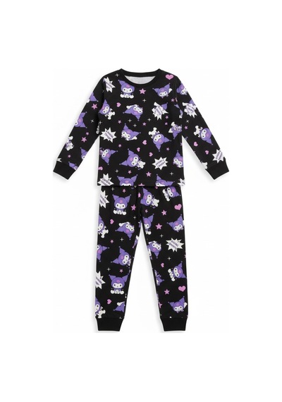 Kuromi Kız Çocuk Pijama Takımı Sıyah