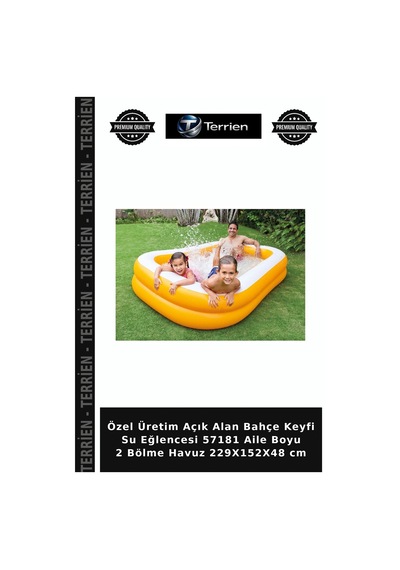 Özel Üretim Açık Alan Bahçe Keyfi Su Eğlencesi 57181 Aile Boyu 2 Bölme Havuz 229x152x48 Cm Çok Renkli