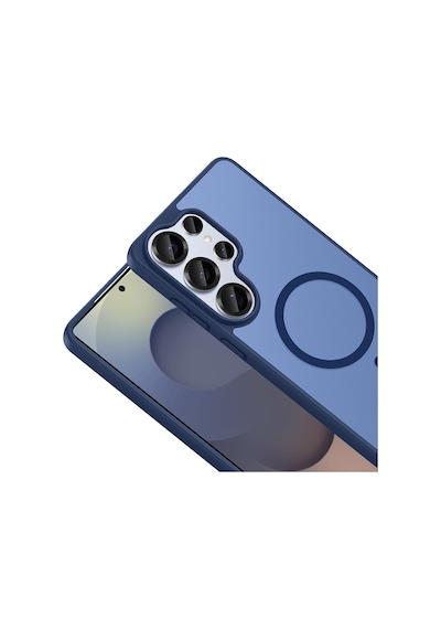 Samsung Uyumlu GalaxyS26 Ultra Kılıf Magsafe Kamera Korumalı Mat Parmak İzi Tutmayan Celikaksesuar Mavi