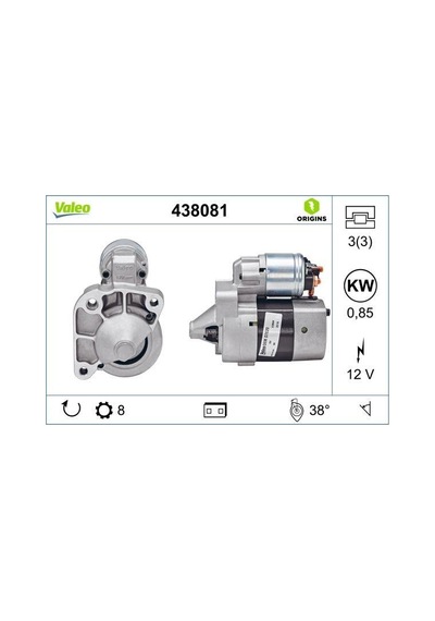 Valeo 12v Marş Motoru Valeo Tipi 8 Diş 0.85 Kw R19/r21/clıo/megane Sağ Açık D7e15
