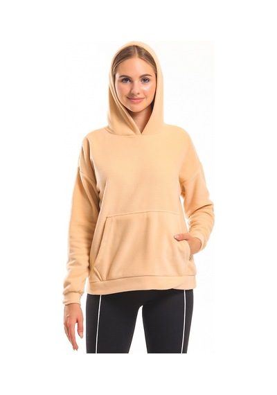 Slazenger SASSA IN Kadın Kapüşonlu Cepli Bej Polar