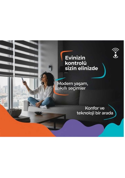 Akıllı Motorlu Stor Perde, Zaman Ayarlı, Kumandalı, Telefon Ve Sesle Kontrol, Tuya Uyumlu Beyaz