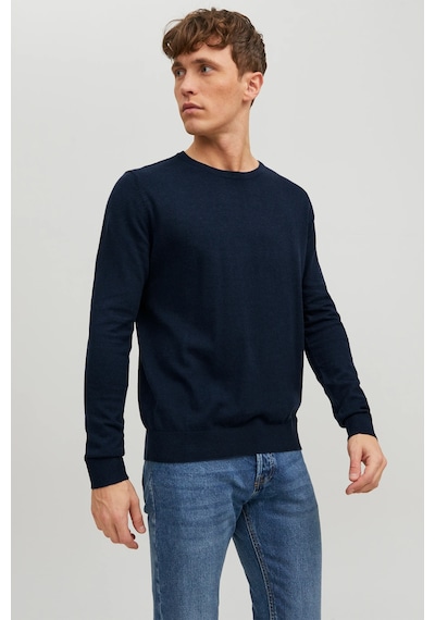 Jack & Jones Erkek Basic İnce Lacivert Triko Kazak - 12208364 Lacivert