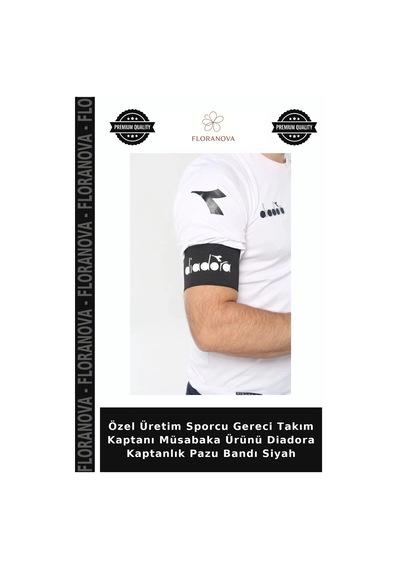 Özel Üretim Sporcu Gereci Takım Kaptanı Müsabaka Ürünü Diadora Kaptanlık Pazu Bandı Siyah