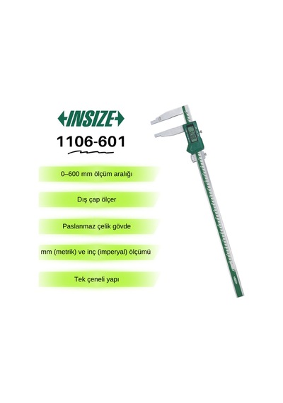İnsize 1106-601 Tek Çene Dijital Kumpas 0-600mm