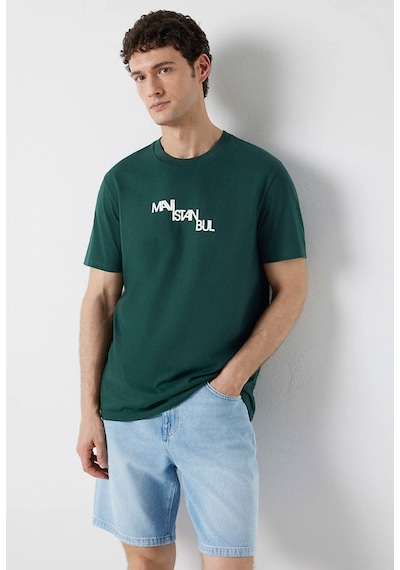 Mavi M0612274-85173 İstanbul Baskılı T-shirt Erkek Tişort Yeşil