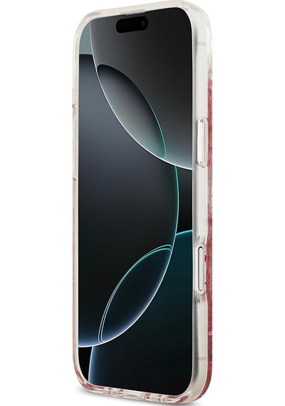Apple Uyumlu iPhone 17 Air Kılıf Guess Lisanslı M-safe Şarj Özellikli Transparan Resin Bottom Kapak Pembe Pembe