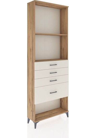 Arges Dolap 2 Raflı 4 Çekmeceli 88x30x243 Çam-aytaşı Çam