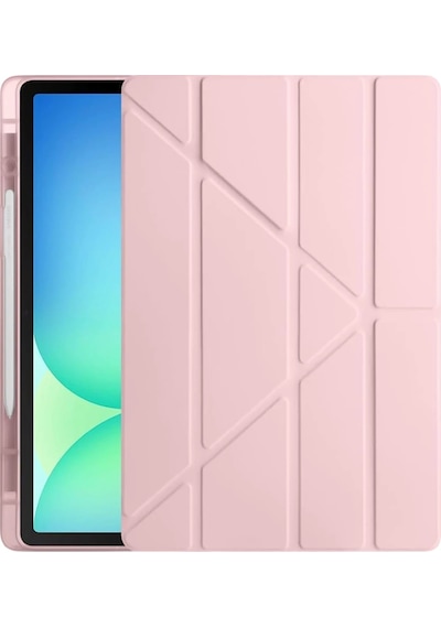 Mey İthalat iPad Uyumlu  Pro 13 2024 Kılıf Kalemlikli Hugo Tablet Kılıfı - Rose Gold