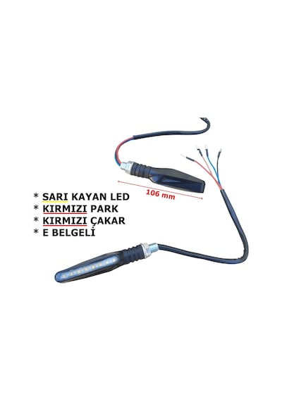 Sinyal Led Kayan İnce-uzun 2 Li Set Kl020-4 3 Fonksiyonlu