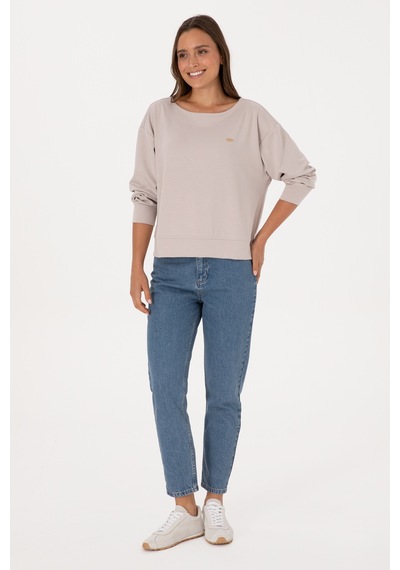 U.S. Polo Assn. Kadın Taş Bisiklet Yaka Sweatshirt 50314210-VR049