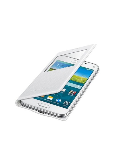 Galaxy S5 Mini İle Uyumlu Kılıf S View Beyaz Ef-cg800bhegww