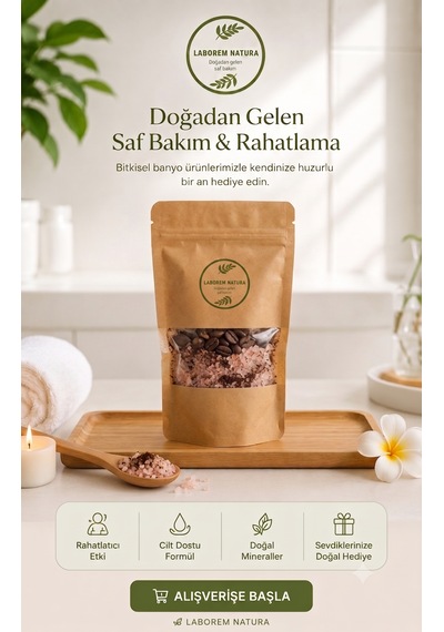 Laborem Natura Kahve Çekirdekli Çok Amaçlı Banyo, Ayak Ve Vücut Tuzu Mineralli Rahatlatıcı Bakım Tuzu 350 G