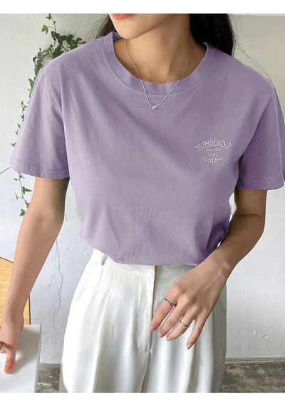 Flood Of Style Kadın Lila Sunshine Baskılı Oversize Mor