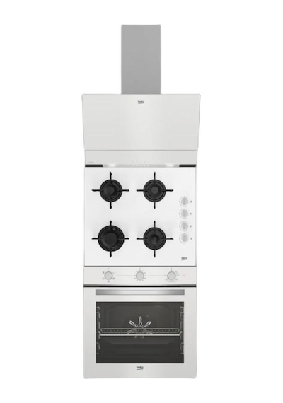 Beko BFC 220 HB - BOCD T 6011 EHB - BDE 6050 HB Beyaz Cam Ankastre Set