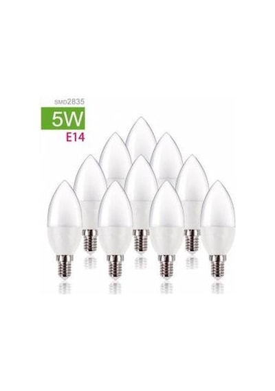 E-14 7W Duylu Avize Ampulü Buji Led Mum Ampul 10'Lu Fırsat Pak .