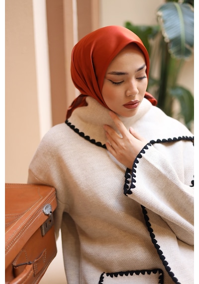 Silk Home Düz Micro Saten Eşarp 28011-13 Bakır