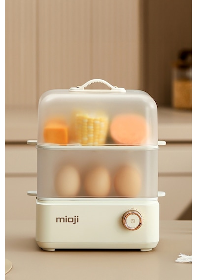 Mioji EG8B 500 W Yumurta Ve Çok Amaçlı Buharlı Pişirici Beyaz