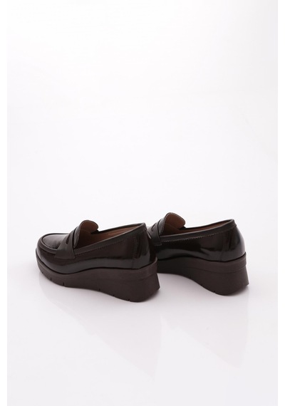 Dgn 1042 Kadın Loafer Ayakkabı Kahve Rugan