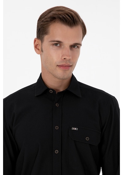 U.s. Polo Assn. Erkek Siyah Gömlek Desenli 50316655-vr046 Siyah