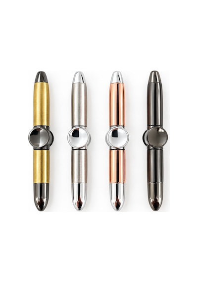 Stres Çarklı Benzinli Metal Çakmak Tasarımlı Döner Fidget Model Bej