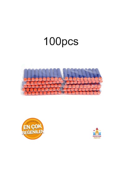Nerf Silahları İçin Yedek 100 Parça Sünger Mermisi - Kesintisiz Eğlence