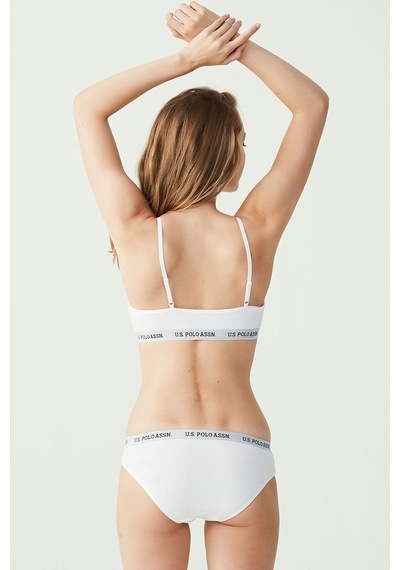 U.S. Polo Assn. Kadın Beyaz Büstiyer Slip Set 65004