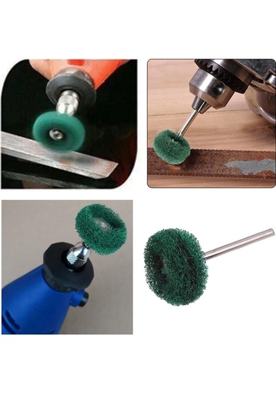 6205x5 5'li Paket Pimli Aşındırıcı Temizleme Polisaj Keçe 25mm - Yeşil 180 Kum