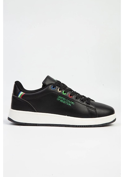 Benetton Minimalist Günlük Kadın Sneaker - Rahat Ve Şık Siyah - Beyaz