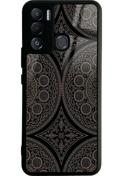 Tecno Pova Neo Osmanlı Motif Tasarımlı Glossy Telefon Kılıfı Siyah