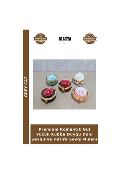 Premium Romantik Gül Yüzük Kubbe Duygu Dolu Sevgiliye Hatıra Sevgi Niaani Çok Renkli