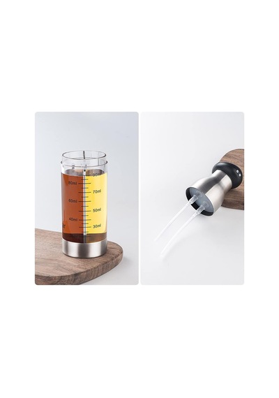 Çift Bölmeli Püskürtmeli Sprey Yağlık Ve Sirkelik, 200 Ml Kapasite, Paslanmaz Çelik Metal Tasarım Çok Renkli