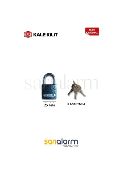 Kale Gri Asma Kilit 25mm Küçük Boy