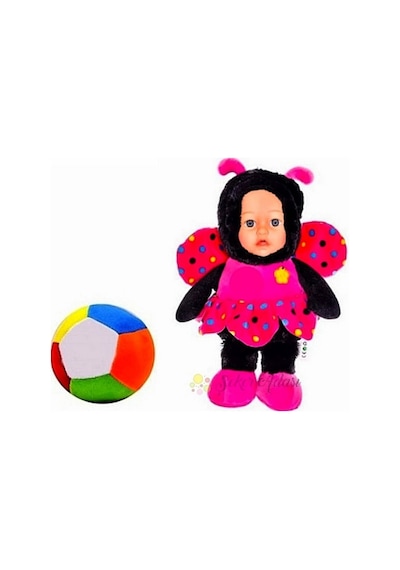 Peluş Pembe Arı Maya 30 Cm Ve Peluş Top 12 Cm - 2 Ürün 1 Arada Oyuncak Pembe
