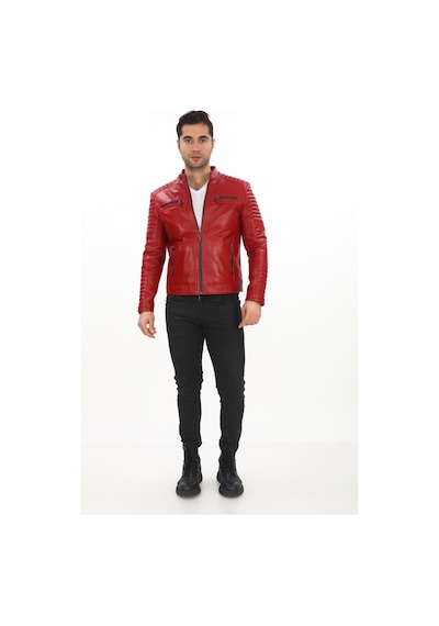New Zaya Leather Erkek Biker Deri Ceket -